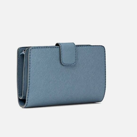 New Michael Kors Medium Crossgrain Leather Wallet Cornflower - Picture 3 of 5